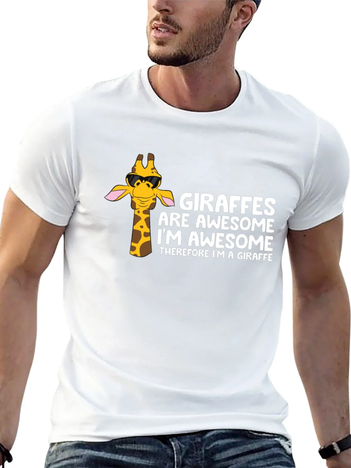 Giraffe Awesome Graphic Tee - Funny Animal T-Shirt