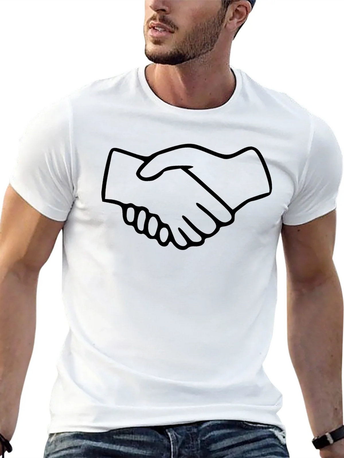Handshake Graphic Black T-Shirt