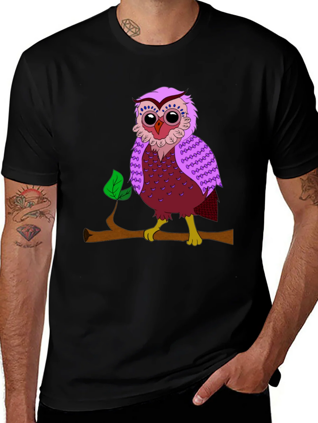 Owl on Branch Graphic T-Shirt