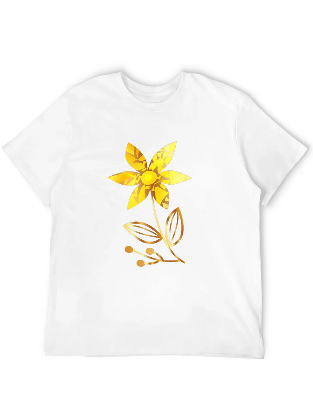 Golden Flower Black T-Shirt