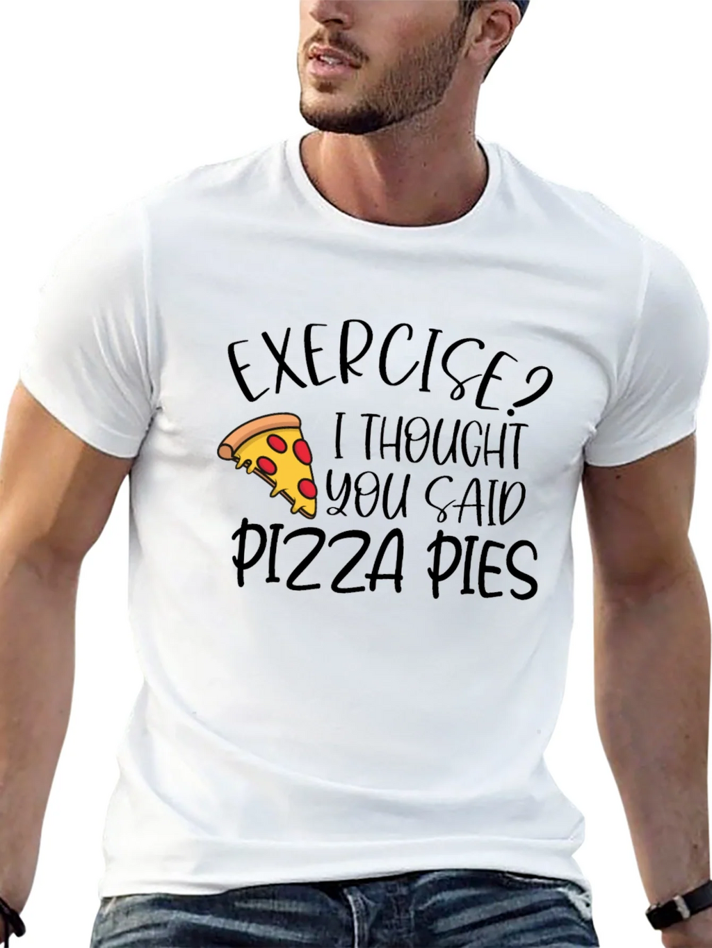 Pizza Lover Graphic Tee - Exercise Pizza Pies!