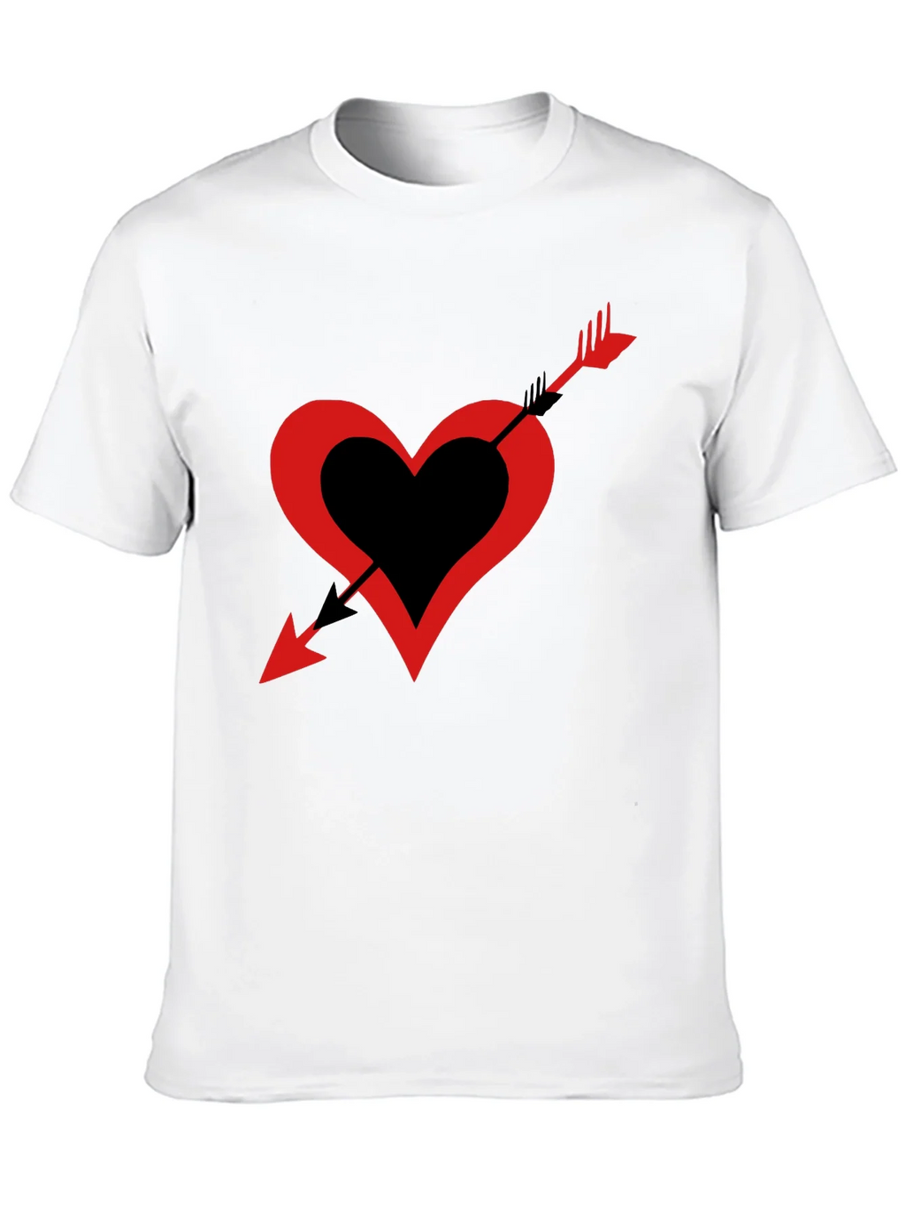 Heart Arrow Graphic Tee - Black Casual Shirt